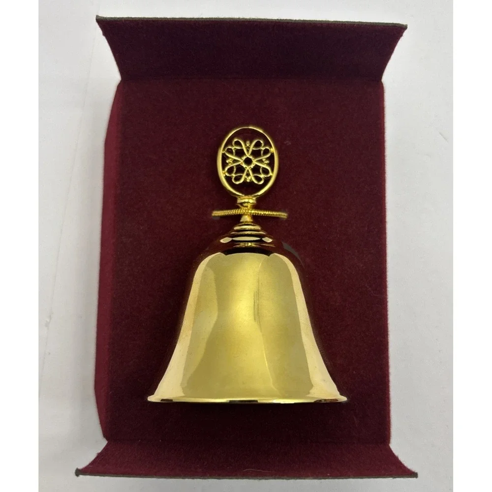 Vtg New In Box Mini Brass Bell 3